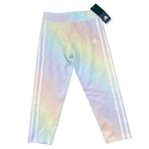 adidas Kids Pastel Rainbow Cropped Track Pants Activewear Small NWT